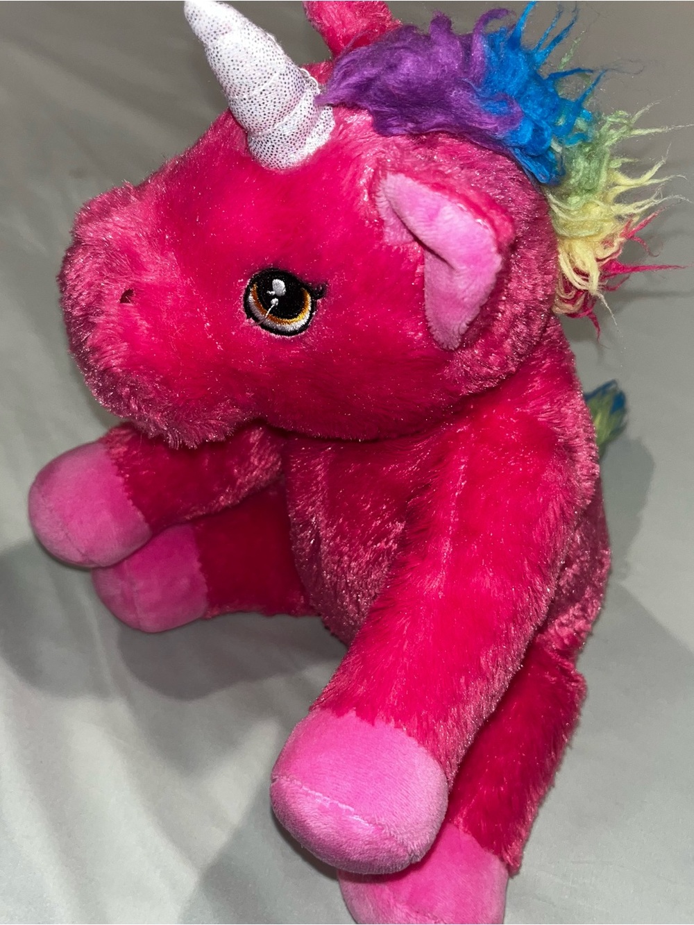 Kenzie pink rainbow unicorn plush, 11"